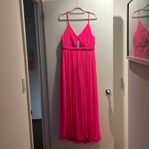 Tamar cut out pink chiffon maxi